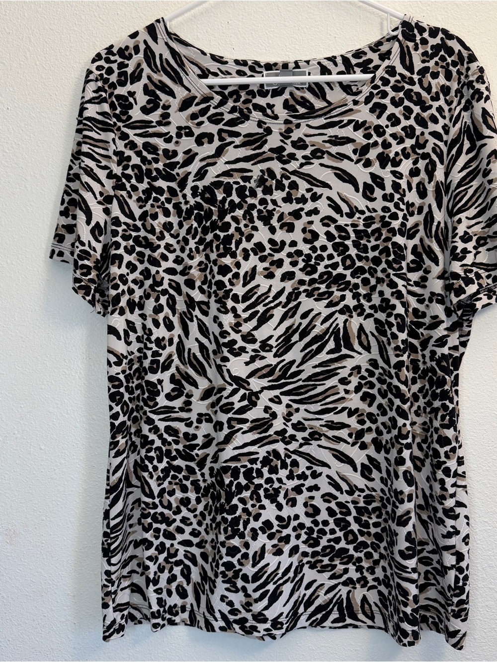 JM Collection Short Sleeve Animal Print Jersey top - Business or casual